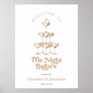 Gold Champagne Elegant Retro Rehearsal Dinner Sign