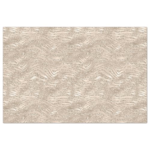 Gold Champagne Glitter Zebra Print glam Tissue Paper