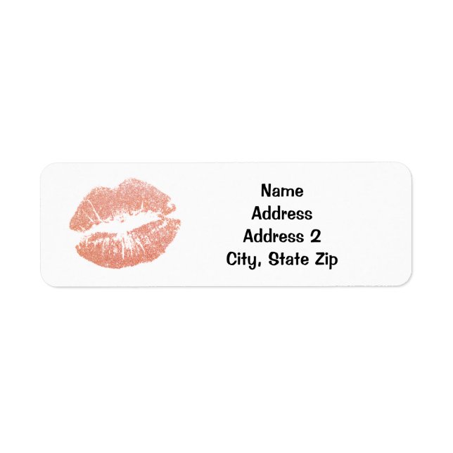 Gold Champagne Lipstick Kiss Label (Front)
