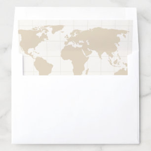 Gold Champagne Map Destination Wedding Travel Envelope Liner