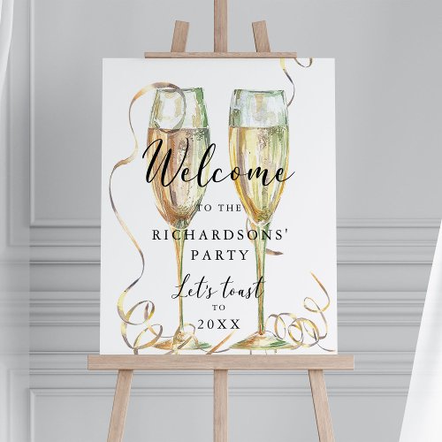 Gold Champagne Party Welcome Sign