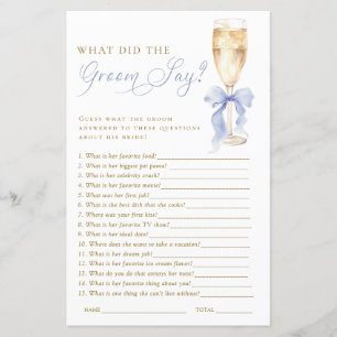 Gold Champagne What Did the Groom Say Game