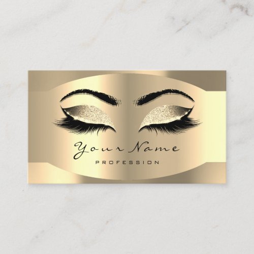 Gold Champaigne Makeup Artist Lashes Extension Business Card