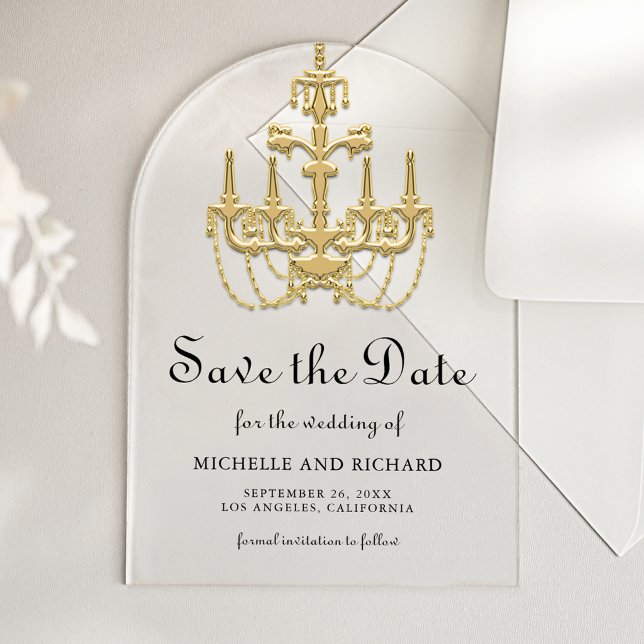 Gold Chandelier Wedding Save the Date (Creator Uploaded)