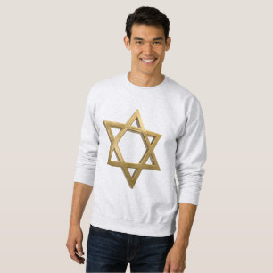 gold chanukkah star of david mens sweatshirt