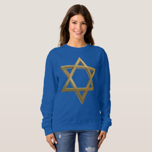 gold chanukkah star of david womens sweatshirt
