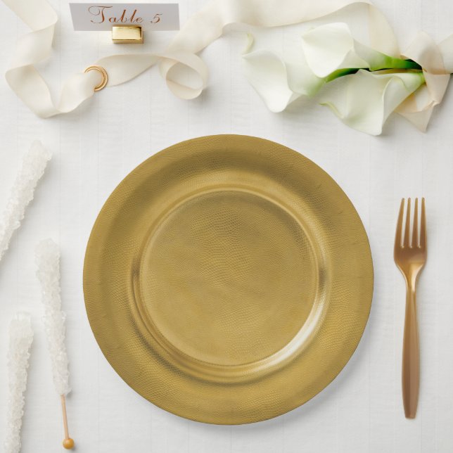 Gold Charger Paper Plates (Wedding)