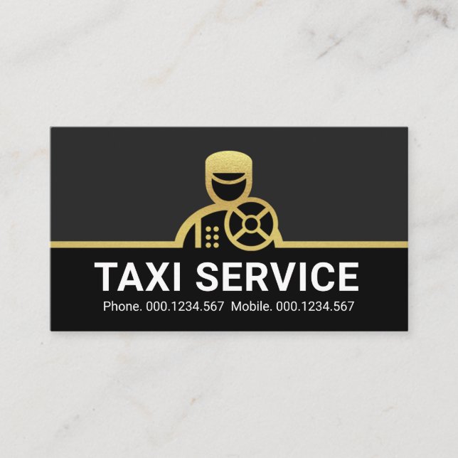 Gold Chauffeur Driver Driving Business Card (Front)
