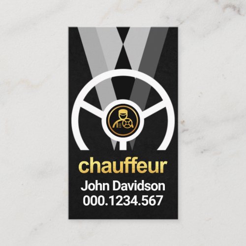 Gold Chauffeur Driver Service Business Card