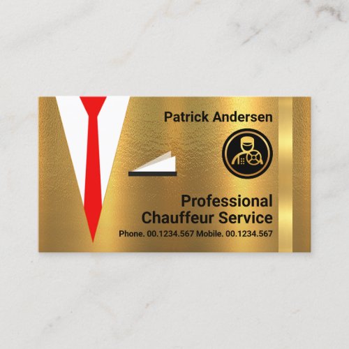 Gold Chauffeur Driver Suit Business Card