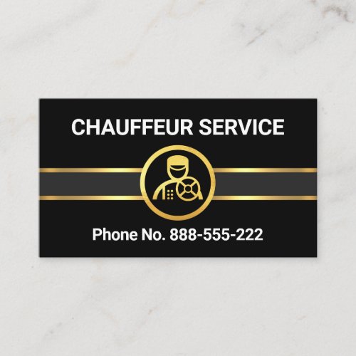 Gold Chauffeur Lines Driving Business Card