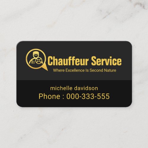 Gold Chauffeur Speech Box Driving Business Card