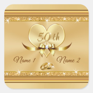 Gold Cheap Anniversary Stickers Personalized
