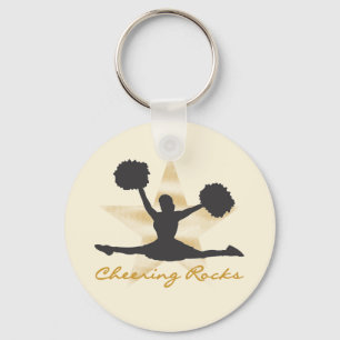 Gold Cheering Rocks T-shirts and Gifts Keychain