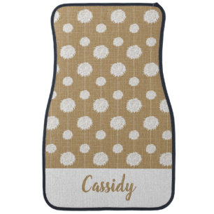 Gold Cheerleader Pom Pom Pattern Car Floor Mat