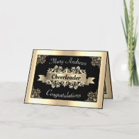 Gold Cheerleader Sports Embellished Congratulation