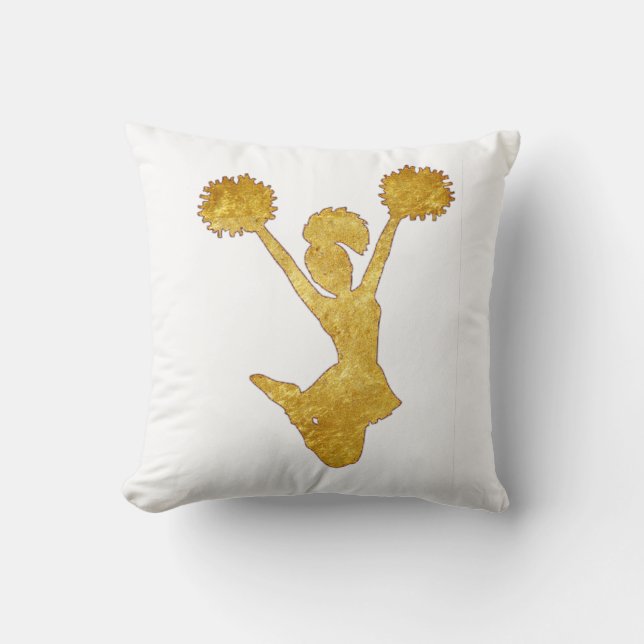 Gold Cheerleader Throw Pillow (Front)