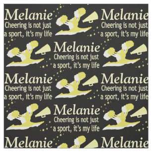 GOLD CHEERLEADING LIFE PERSONALIZED FABRIC