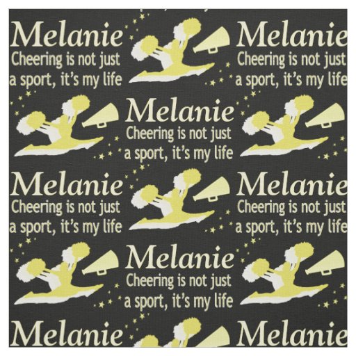 GOLD CHEERLEADING LIFE PERSONALIZED FABRIC