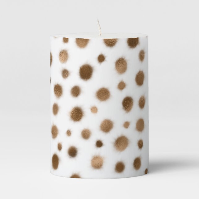 Gold Cheetah Pillar Candle (Front)