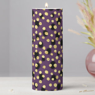 Gold Cheetah Pillar Candle