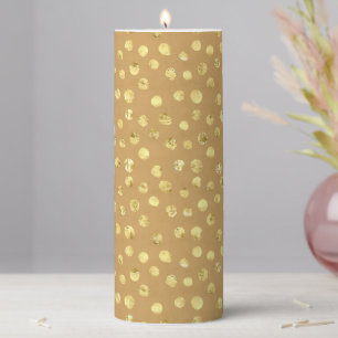 Gold Cheetah Pillar Candle