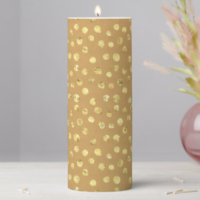 Gold Cheetah Pillar Candle (In Situ)