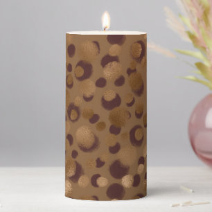 Gold Cheetah Pillar Candle