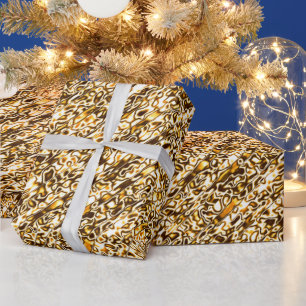 Gold Cheetah Print Wrapping Paper