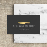 Gold Chef Knife Logo 2 For Catering, Restaurant Business Card at Zazzle