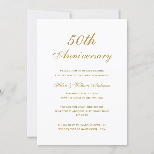 Gold Chevron 50th Wedding Anniversary Invite Gold Chevron 50th Wedding Anniversary Invite