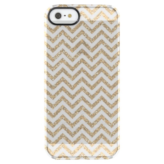 Gold Chevron Faux Glitter Uncommon iPhone Case (Back)