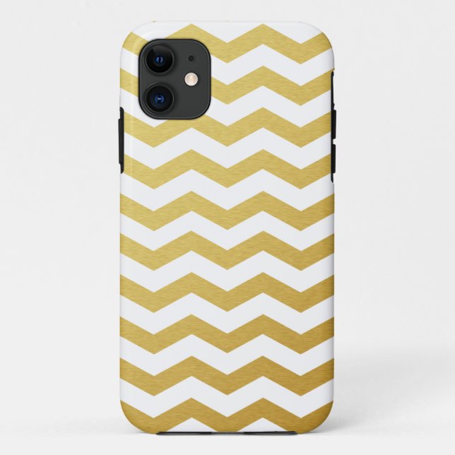 Gold Chevron Pattern iPhone Case (Back)