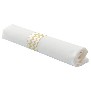 Gold Chevron Pattern Modern Napkin Bands