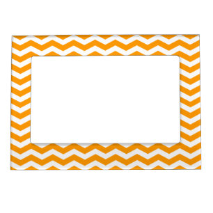 Gold Chevron Pattern Picture Frame Magnet