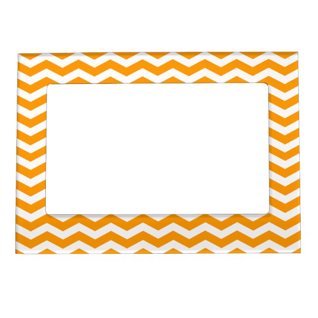 Gold Chevron Pattern Picture Frame Magnet (Front)
