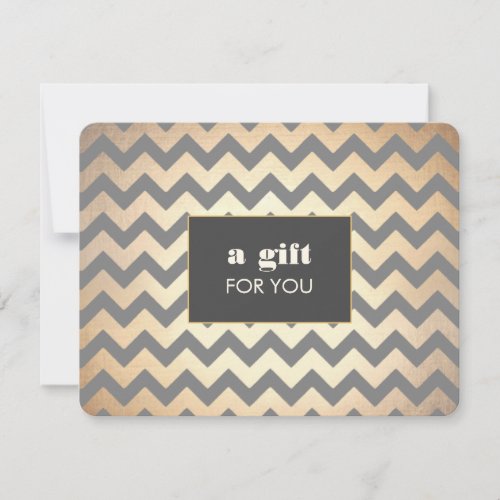 Gold Chevron Pattern Salon &amp; Spa Gift Certificate Personalized Invite