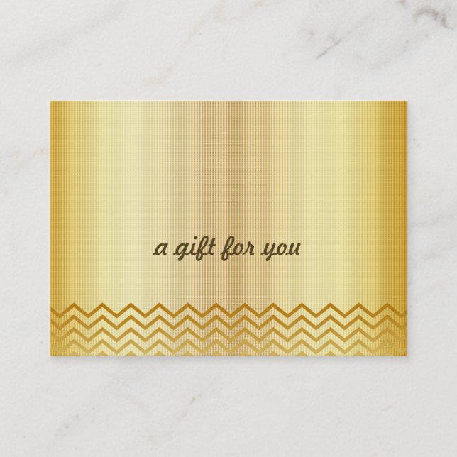 Gold Chevron Salon and Spa Gift Certificate (Front)