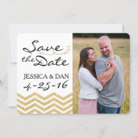 Gold Chevron Save the Date