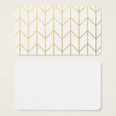 Gold Chevron White Background Modern Chic (Front & Back)