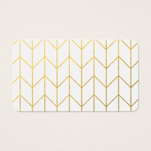 Gold Chevron White Background Modern Chic (Front)