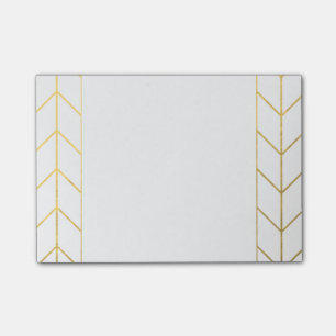 Gold Chevron White Background Modern Chic Post-it Notes