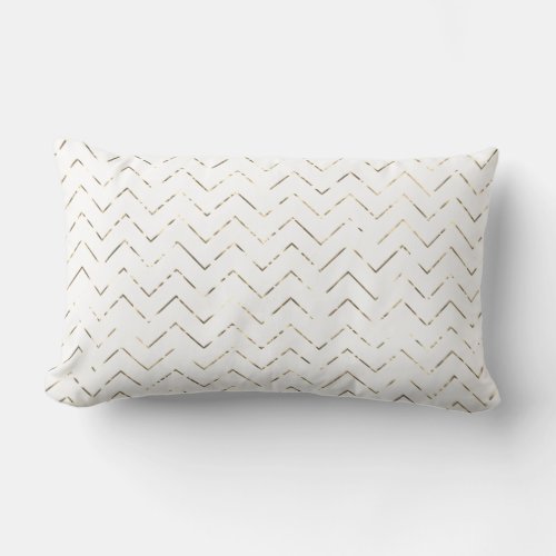 Gold Chevron White Eye Browns Glitter Makeup Lumbar Pillow