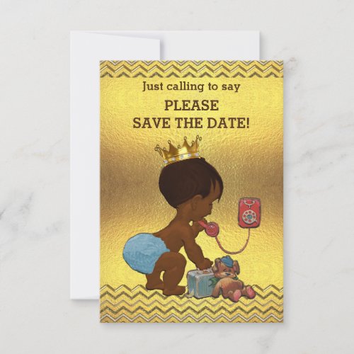 Gold Chevrons Ethnic Prince Save The Date