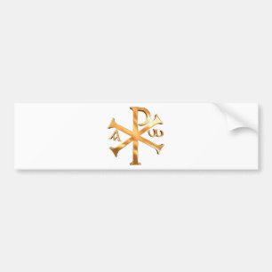 Gold Chi-Rho Bumper Sticker