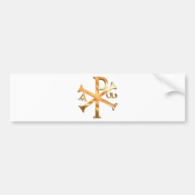 Gold Chi-Rho Bumper Sticker (Front)