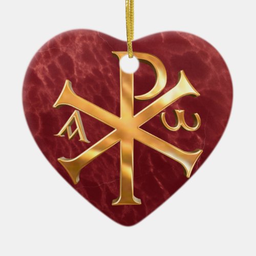 Gold Chi_Rho Ceramic Ornament