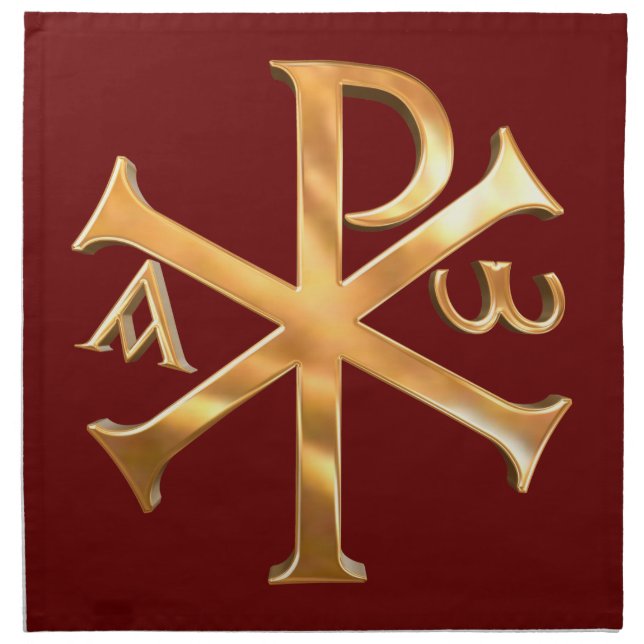 Gold Chi-Rho Cloth Napkin (Front)