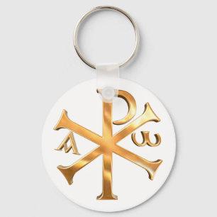 Gold Chi-Rho Keychain