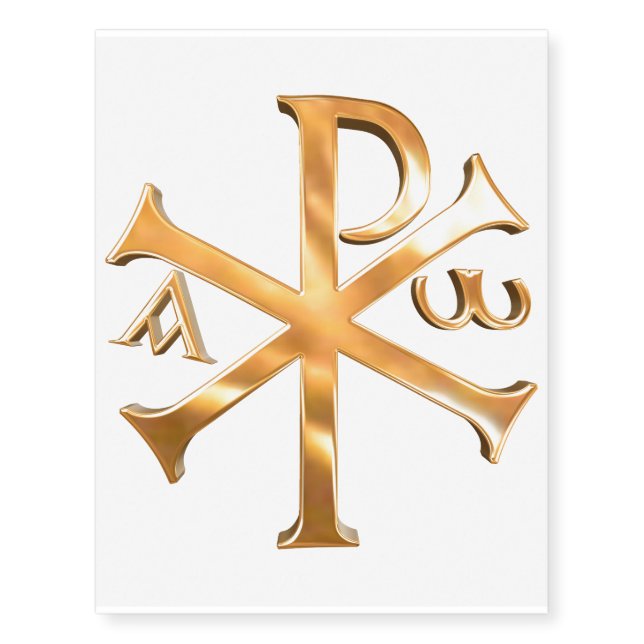 Gold Chi-Rho Temporary Tattoos (Front)